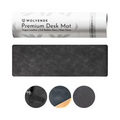 Premium Vegan Leather Desk Mat Black Grey
