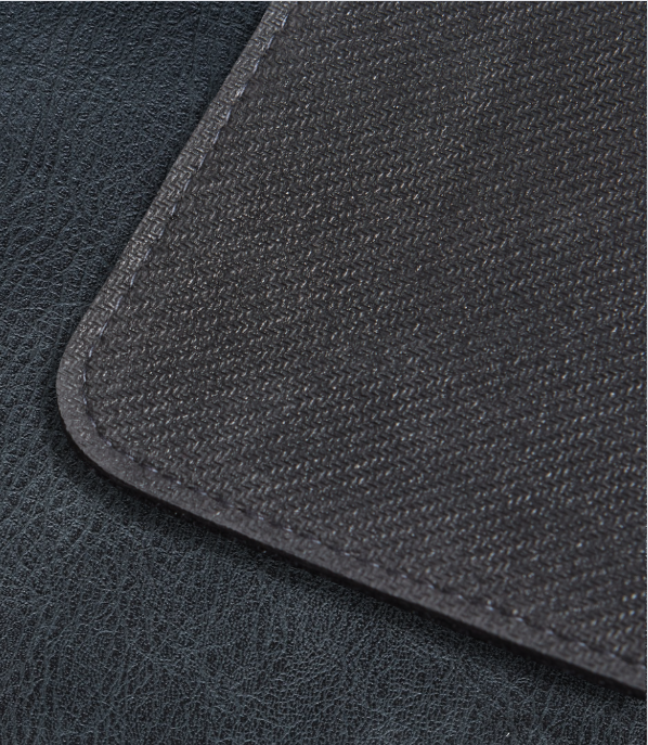 Premium Vegan Leather Desk Mat Black Grey