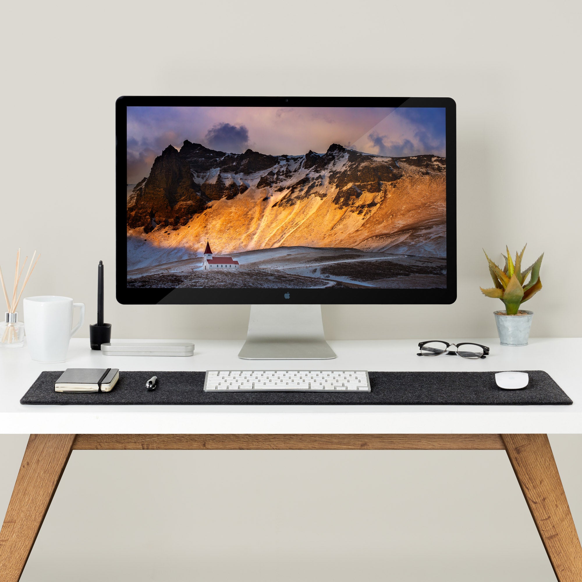 Premium Felt Desk Mat Dark Grey