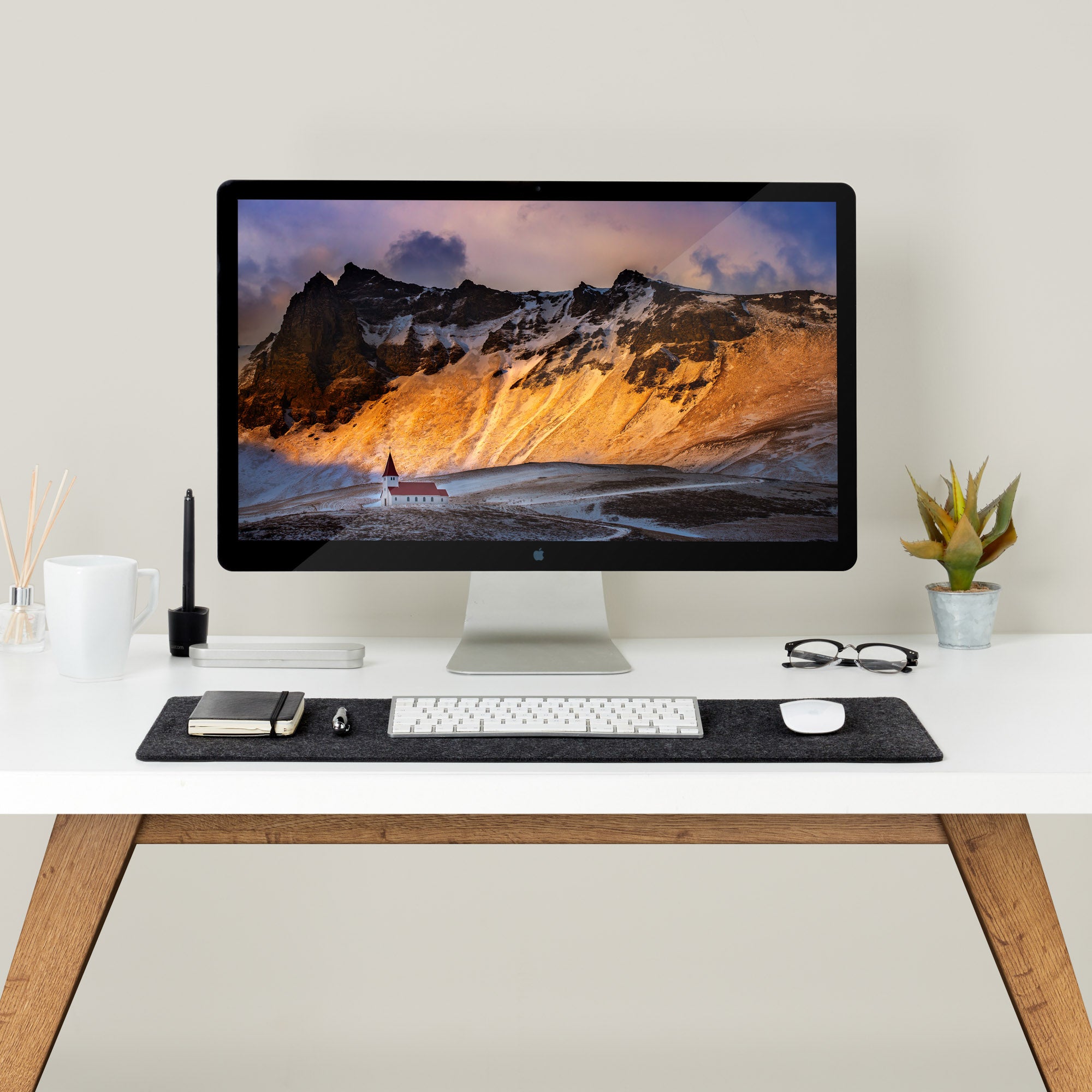 Premium Felt Desk Mat Dark Grey