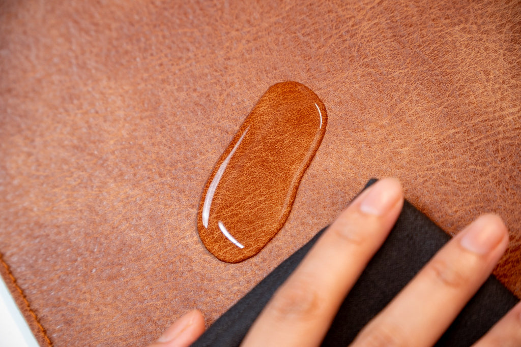 Premium Vegan Leather Desk Mat Tan Brown