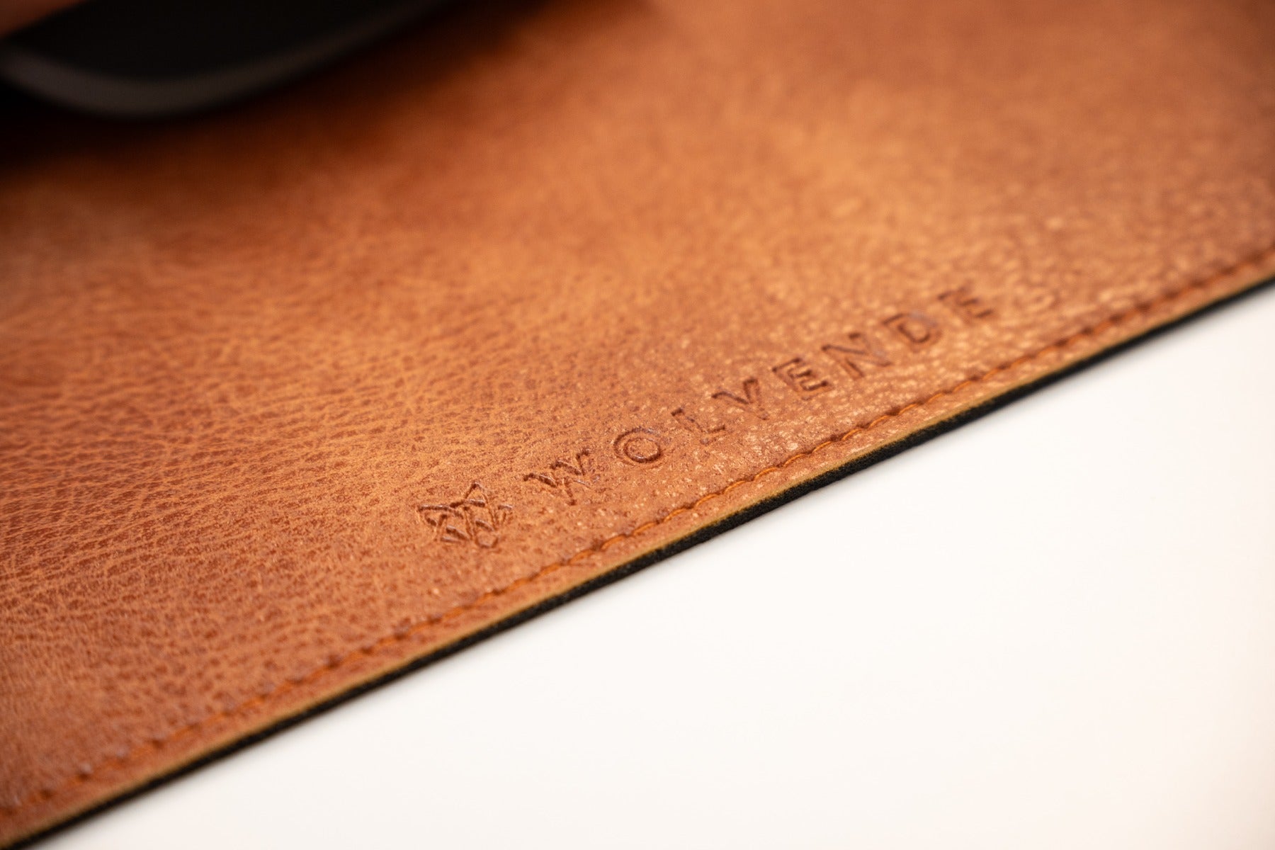 Premium Vegan Leather Desk Mat Tan Brown