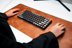 Premium Vegan Leather Desk Mat Tan Brown