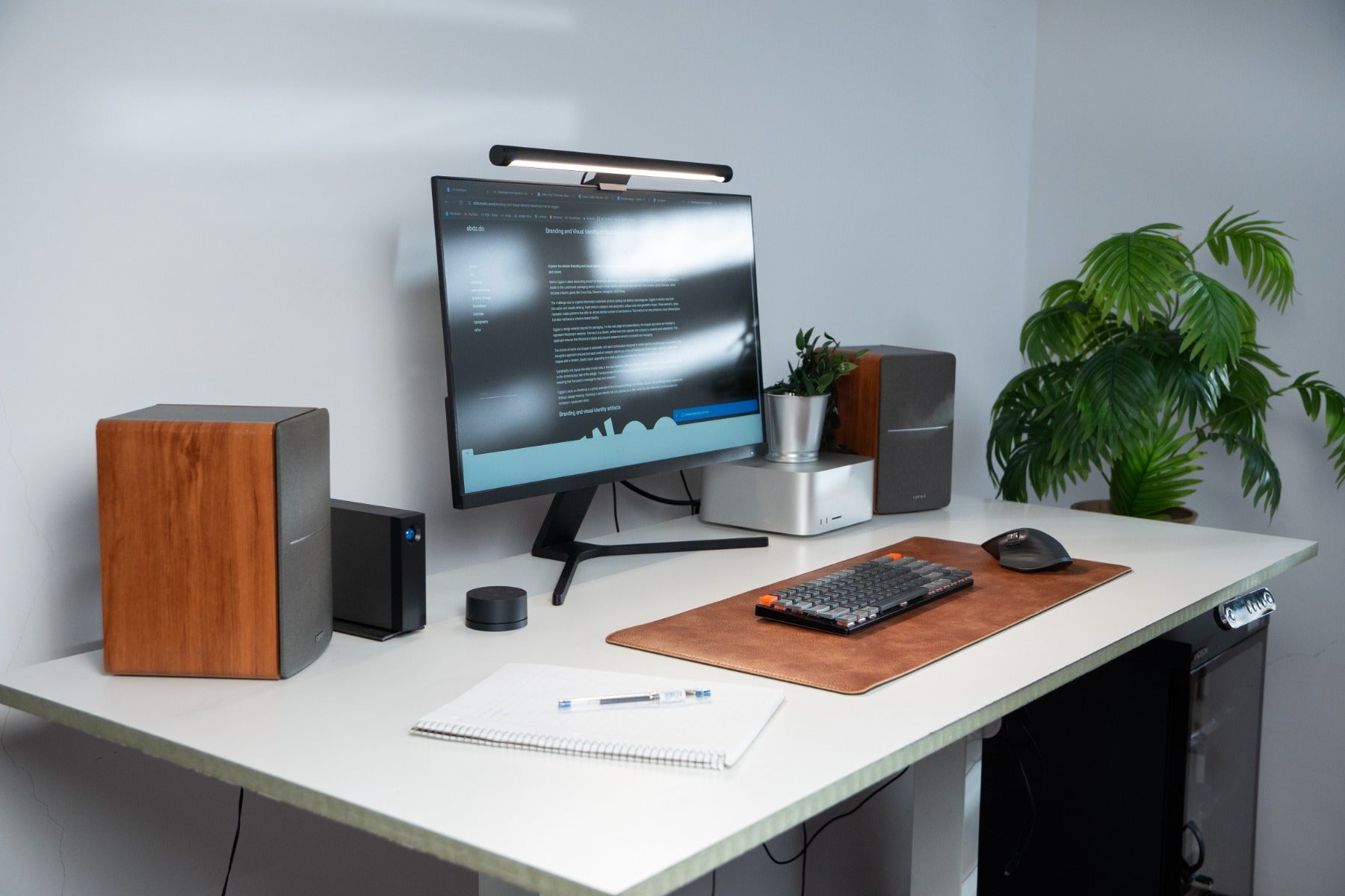 Premium Vegan Leather Desk Mat Tan Brown
