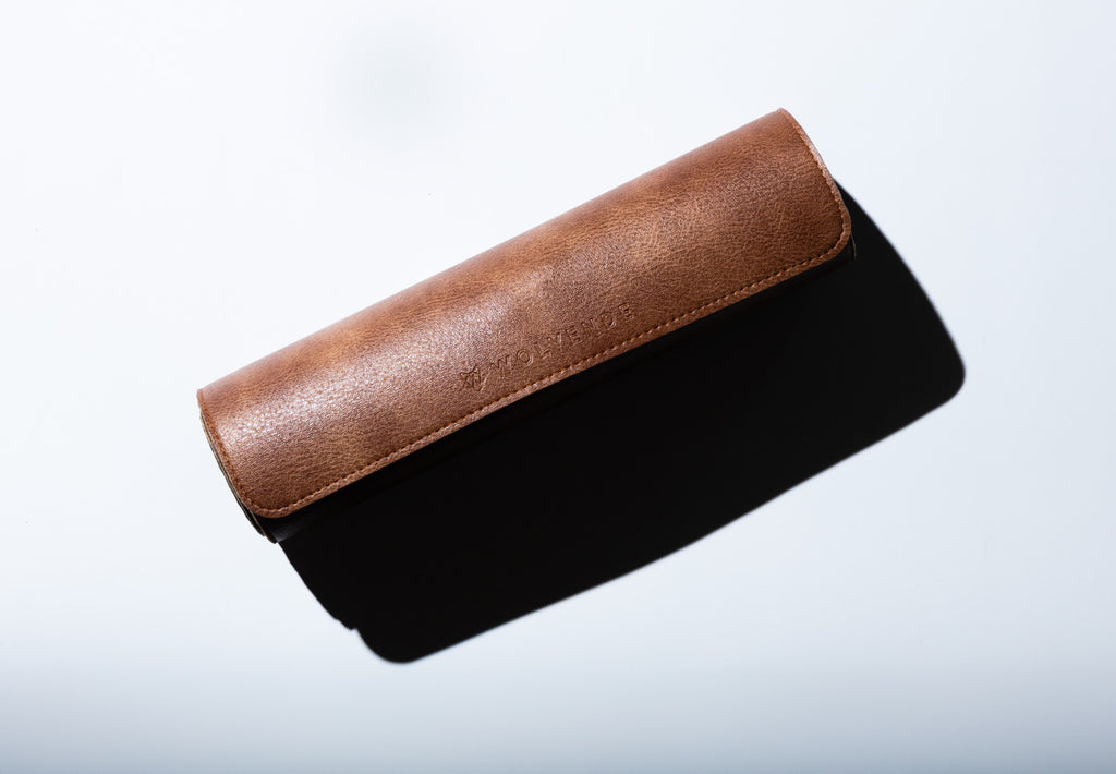 Premium Vegan Leather Desk Mat Tan Brown