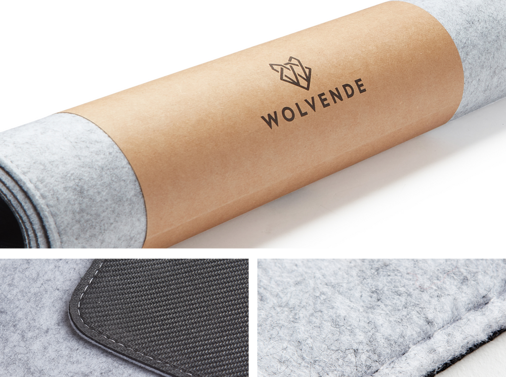 Premium Felt Desk Mat Light Grey