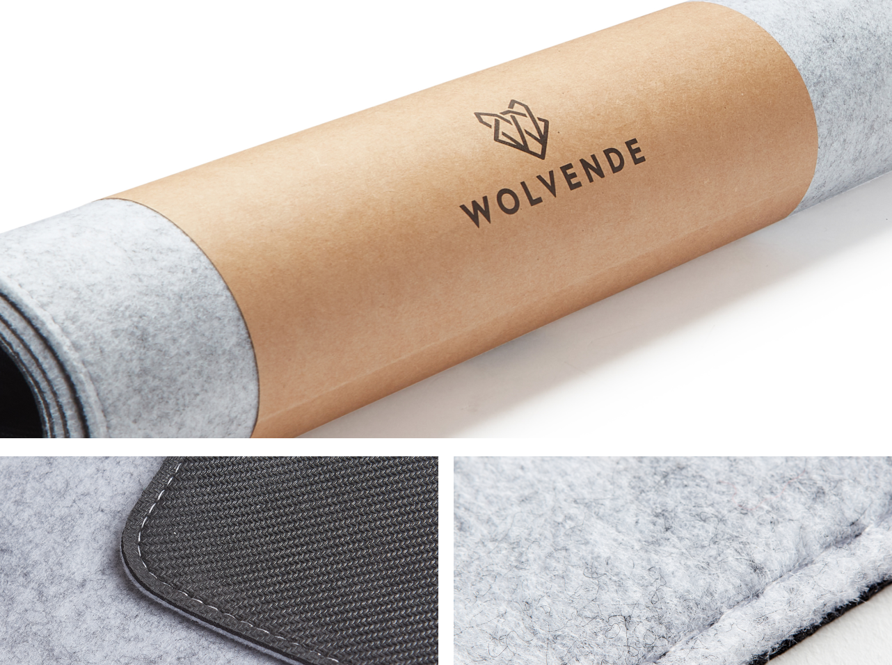 Premium Felt Desk Mat Light Grey